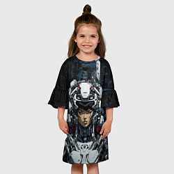 Платье клеш для девочки Девушка в силовой броне, цвет: 3D-принт — фото 2
