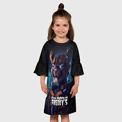 Платье клеш для девочки Five Nights at Freddys Bonnie cyberpunk, цвет: 3D-принт — фото 2