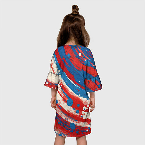 Детское платье Краски в цветах флага РФ / 3D-принт – фото 4
