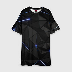 Платье клеш для девочки Свет через черные плиты, цвет: 3D-принт