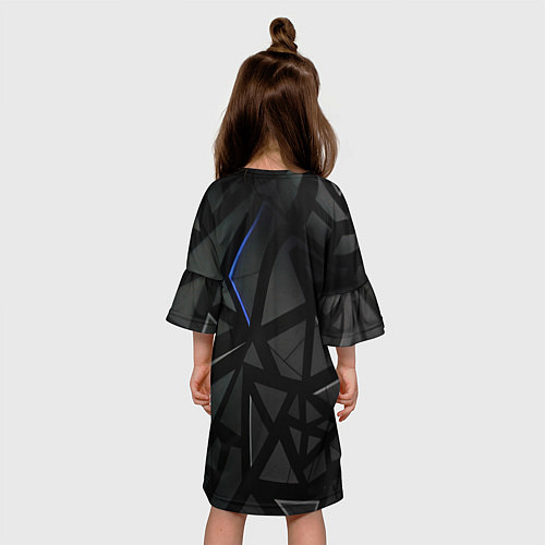 Детское платье Черные объемные плиты / 3D-принт – фото 4