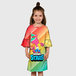 Платье клеш для девочки Brawl Stars Doug, цвет: 3D-принт — фото 2
