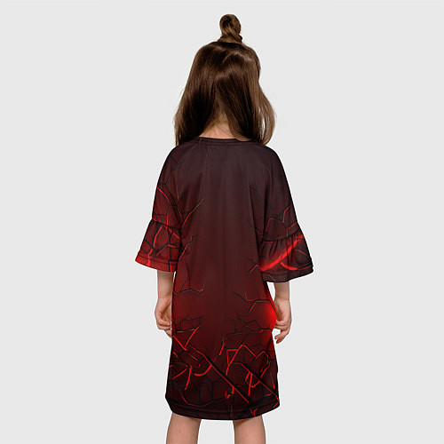 Детское платье Baldurs Gate 3 logo red / 3D-принт – фото 4