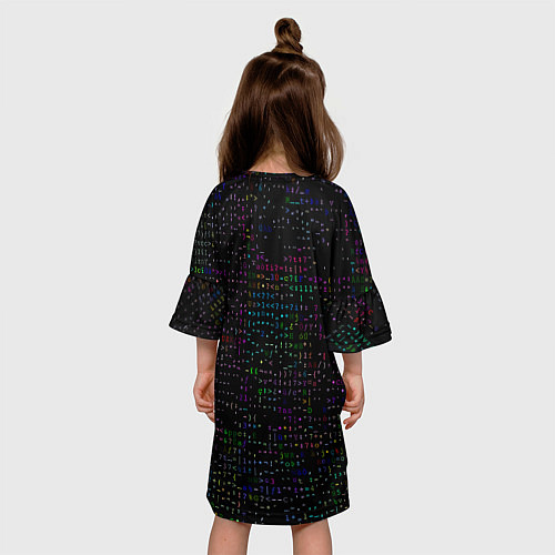 Детское платье Черный текстовой паттерн / 3D-принт – фото 4