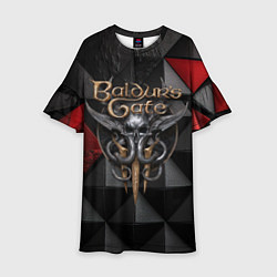Детское платье Baldurs Gate 3 logo red black