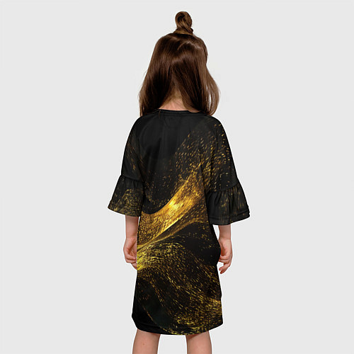 Детское платье Baldurs Gate 3 logo gold black / 3D-принт – фото 4