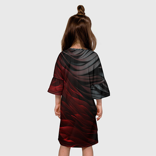 Детское платье Baldurs Gate 3 logo dark red black / 3D-принт – фото 4