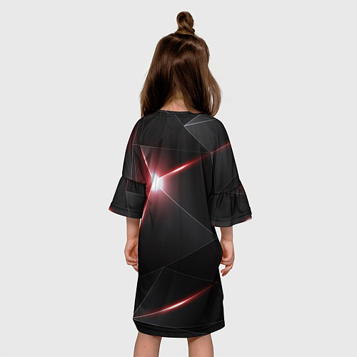 Детское платье Baldurs Gate 3 logo black red / 3D-принт – фото 4
