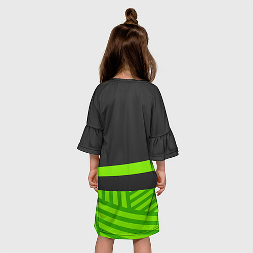Детское платье Doug Brawl stars green black / 3D-принт – фото 4