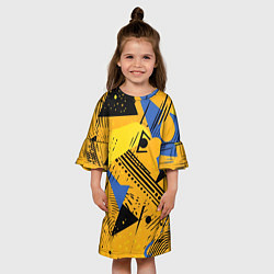 Платье клеш для девочки Абстракция паттерн, цвет: 3D-принт — фото 2