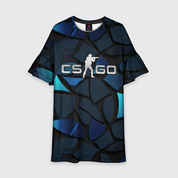 Детское платье CS GO blue black elements