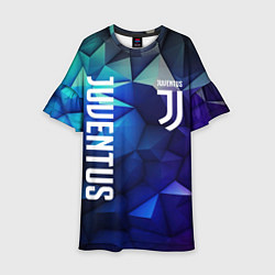 Платье клеш для девочки Juventus logo blue, цвет: 3D-принт