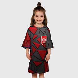 Платье клеш для девочки Красный герб РФ, цвет: 3D-принт — фото 2