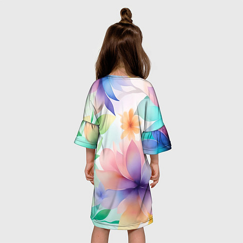 Детское платье Акварельные цветы - нейросеть / 3D-принт – фото 4