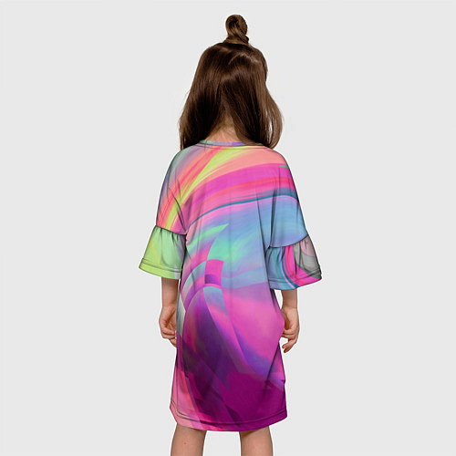 Детское платье Неоновая геометрическая абстракция / 3D-принт – фото 4