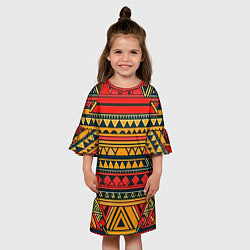 Платье клеш для девочки Этнический африканский узор, цвет: 3D-принт — фото 2