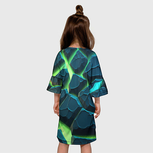 Детское платье Камни в неоне / 3D-принт – фото 4