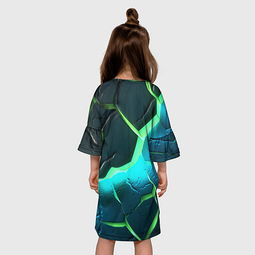 Детское платье Зеленое неоновое свечение из зеленых плит / 3D-принт – фото 4