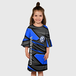 Платье клеш для девочки Вольцваген - спортивная униформа, цвет: 3D-принт — фото 2