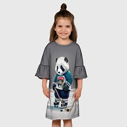 Платье клеш для девочки Panda striker of the Florida Panthers, цвет: 3D-принт — фото 2