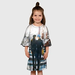 Платье клеш для девочки Годжо и Гетто - Магическая битва, цвет: 3D-принт — фото 2