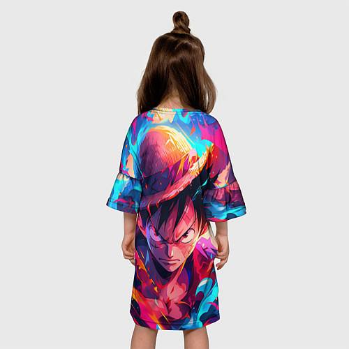 Детское платье Луффи из Ван Пис - разноцветный / 3D-принт – фото 4