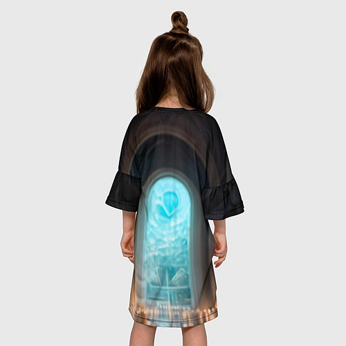 Детское платье Девушка принцесса в бирюзовом платье с драгоценнос / 3D-принт – фото 4