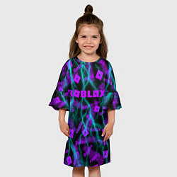 Платье клеш для девочки Роблокс паттерн, цвет: 3D-принт — фото 2