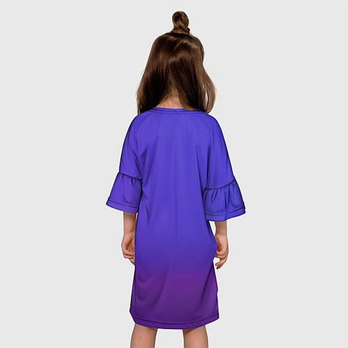 Детское платье Мама длинные ноги синий градиент / 3D-принт – фото 4