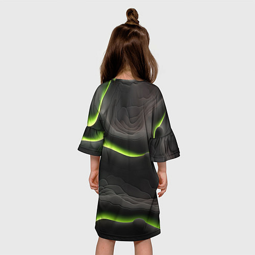 Детское платье Green black texture / 3D-принт – фото 4