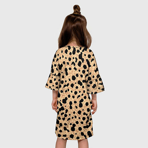 Детское платье Пятнистый паттерн светло-коричневый / 3D-принт – фото 4