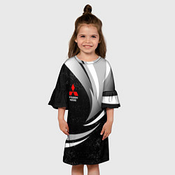 Платье клеш для девочки Митсубиси - строгие оттенки, цвет: 3D-принт — фото 2