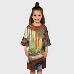 Платье клеш для девочки Фантастическая кухня ведьмы, цвет: 3D-принт — фото 2