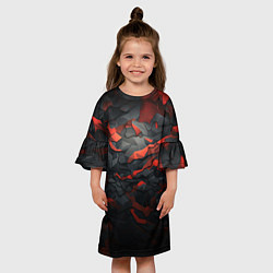 Платье клеш для девочки Затухающий камуфляж, цвет: 3D-принт — фото 2