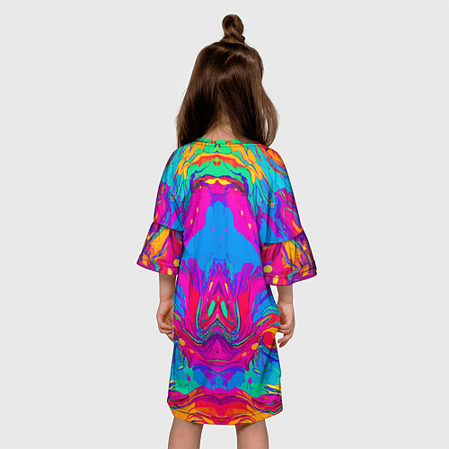 Детское платье Красочная зеркальная абстракция - мода - нейросеть / 3D-принт – фото 4