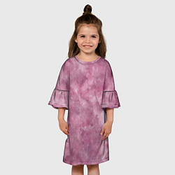 Платье клеш для девочки Текстура камня родонита, цвет: 3D-принт — фото 2