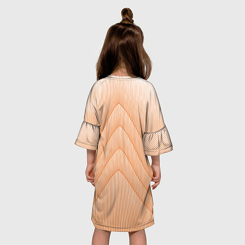Детское платье Полосатый оранжевый градиент / 3D-принт – фото 4