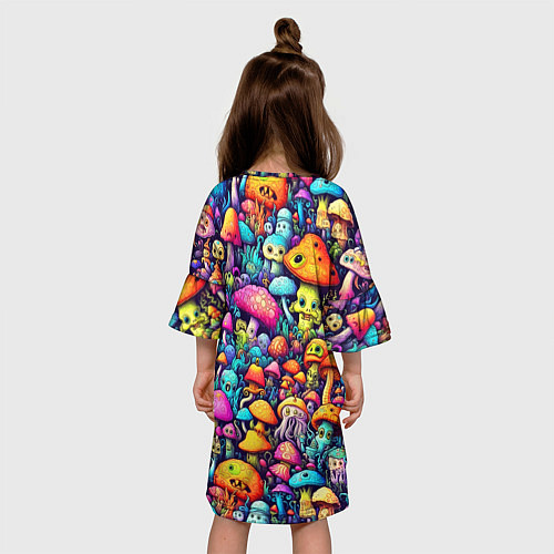 Детское платье Кислотные психоделические грибы / 3D-принт – фото 4