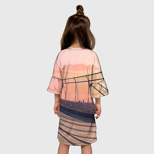 Детское платье Девушка лисица на фоне заката / 3D-принт – фото 4