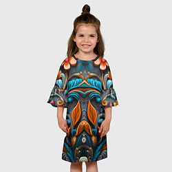 Платье клеш для девочки Mirrow floral pattern - art - vogue, цвет: 3D-принт — фото 2