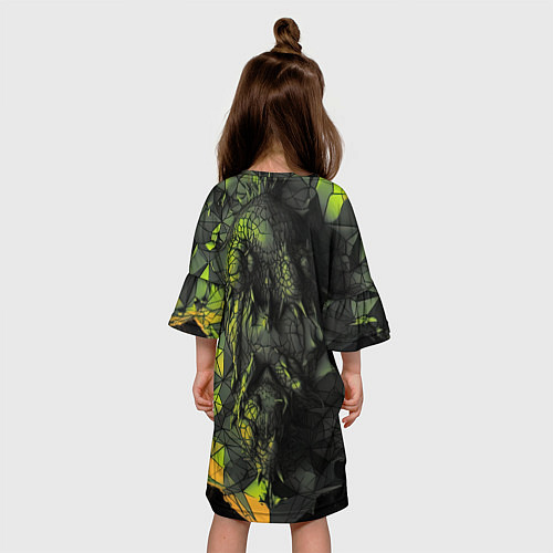 Детское платье Зеленая абстрактная текстура / 3D-принт – фото 4