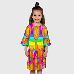 Платье клеш для девочки Хохлома вариант 2, цвет: 3D-принт — фото 2
