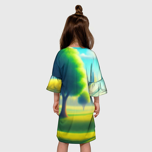 Детское платье Роблокс пейзаж / 3D-принт – фото 4