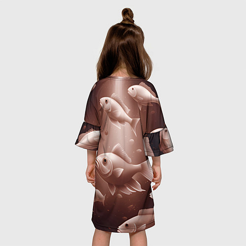 Детское платье Косяк рыб / 3D-принт – фото 4