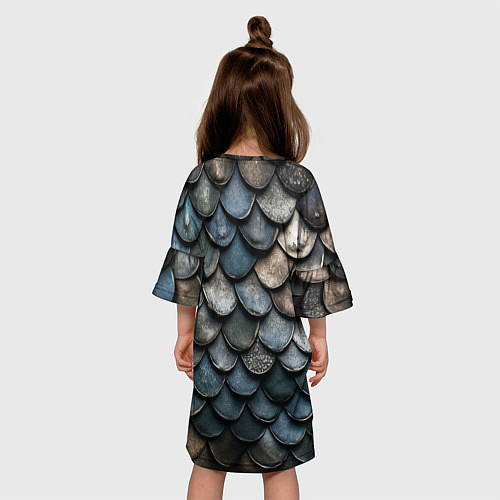 Детское платье Чешуя тёмного дракона / 3D-принт – фото 4
