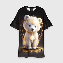Платье клеш для девочки Белый медвежонок, цвет: 3D-принт
