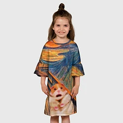 Платье клеш для девочки Крик хомяка, цвет: 3D-принт — фото 2