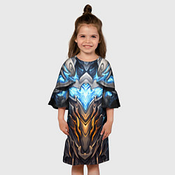 Платье клеш для девочки Магические латы рыцаря героя, цвет: 3D-принт — фото 2