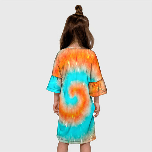 Детское платье Тай-дай апельсин / 3D-принт – фото 4