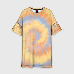 Платье клеш для девочки Tie-Dye дизайн, цвет: 3D-принт